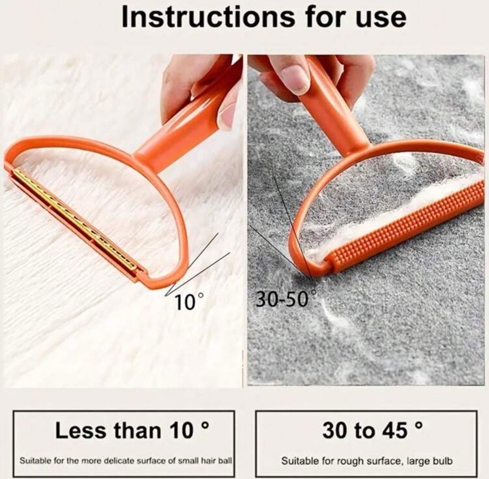 Orange Double Sided Pet Hair Removal