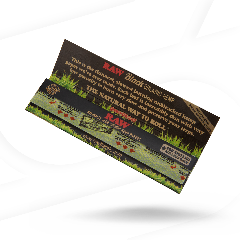 RAW Black King Size Slim Organic Hemp Rolling Papers