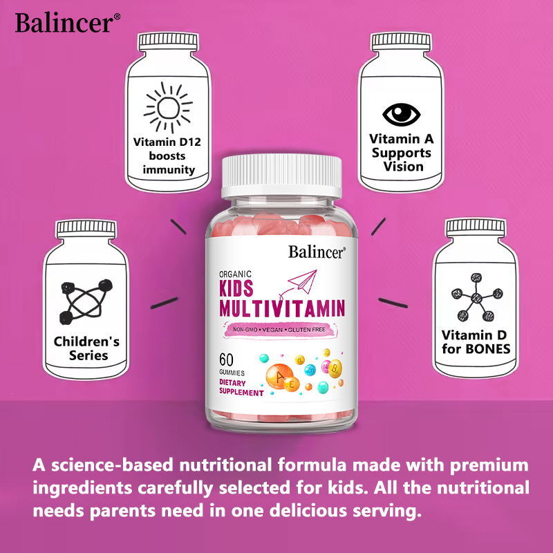 Kids Multivitamin Supplement,Support height,Bone Joint Support Immune 60 Gummies