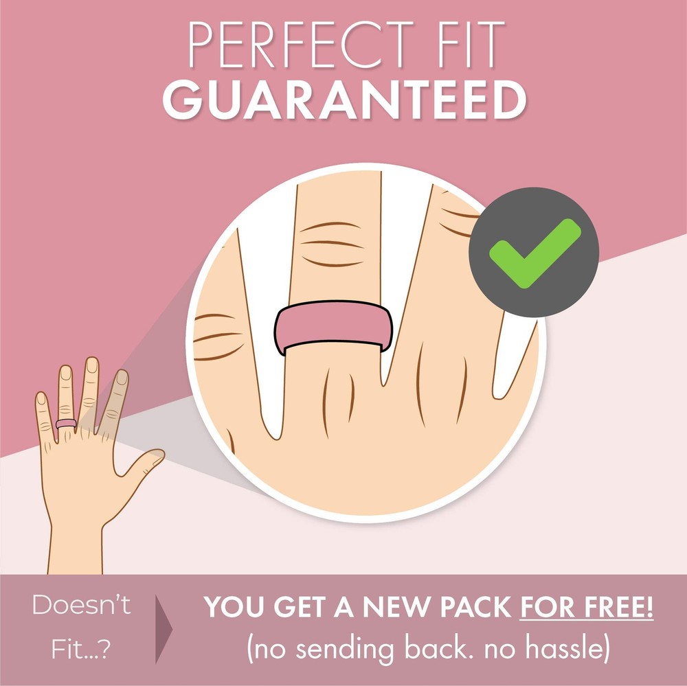 ThunderFit Women's Stackable Silicone Wedding Rings Thin 2.5mm Wide Multipack