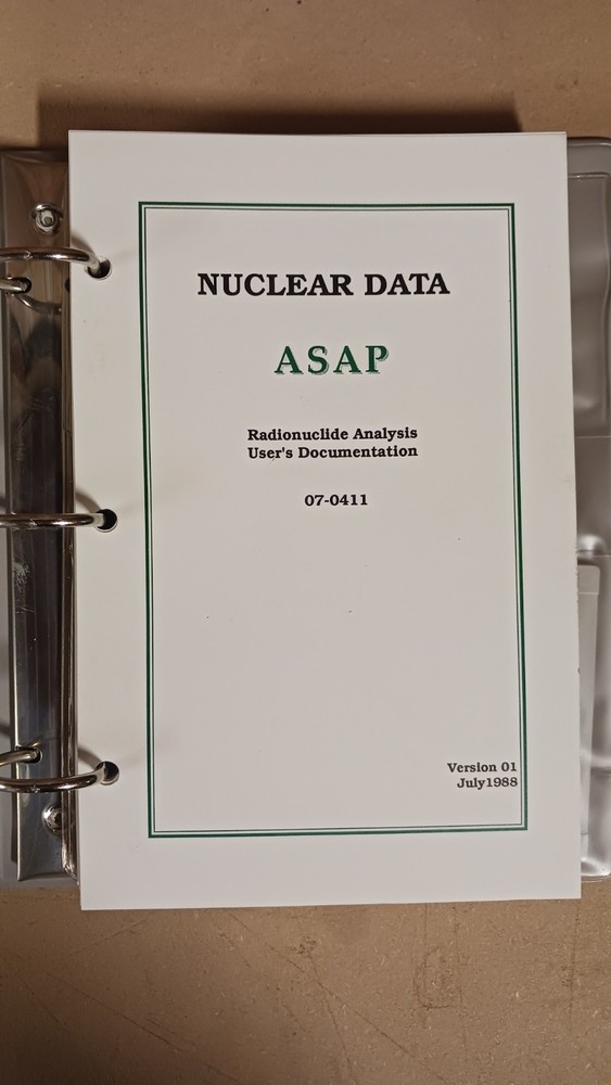 Nuclear Data ASAP: Radionuclide Analysis (07-0411) Software and Documentation