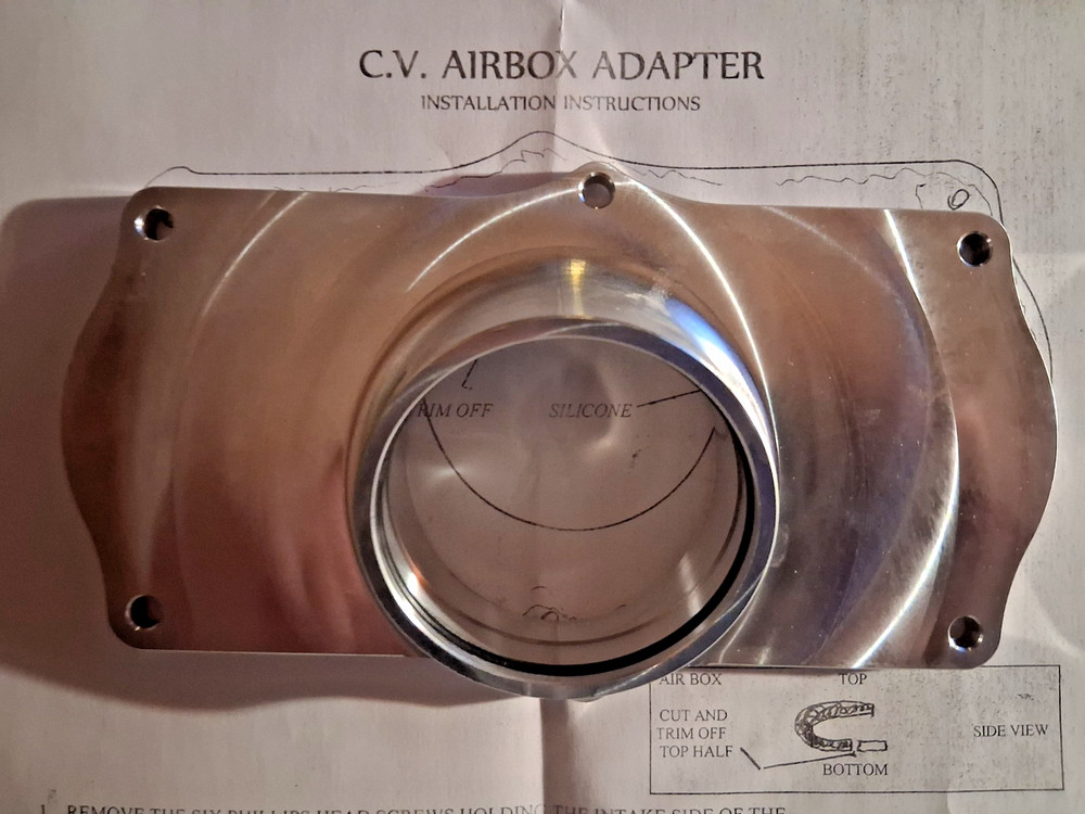 BANSHEE TRINITY 2 INTO 1, SINGLE CARBURETOR AIRBOX ADAPTOR PLATE WITH O-RING