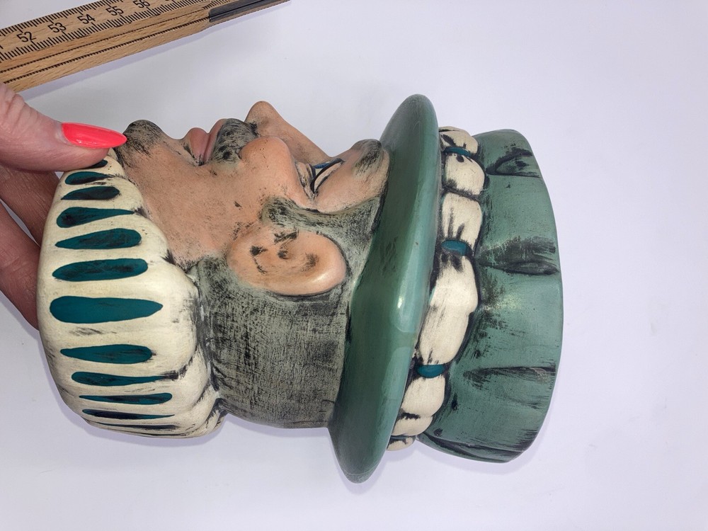 Vintage Jester Head Planter Glazed Ceramic No Chips Or Cracks