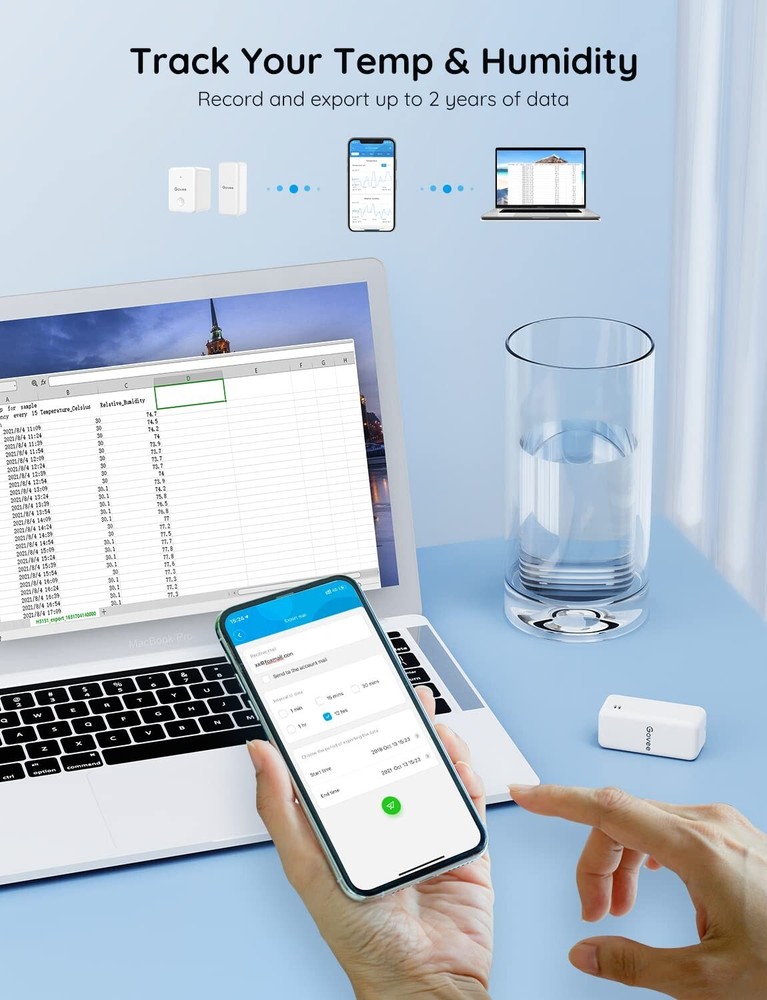 Smart Temperature & Humidity Sensor Pack with Bluetooth Alerts and Cloud Storage