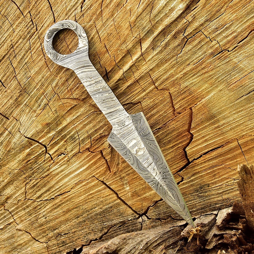 DAMASCUS Double Edge Military Combat Fixed Blade throwing boot Boot Knife ring