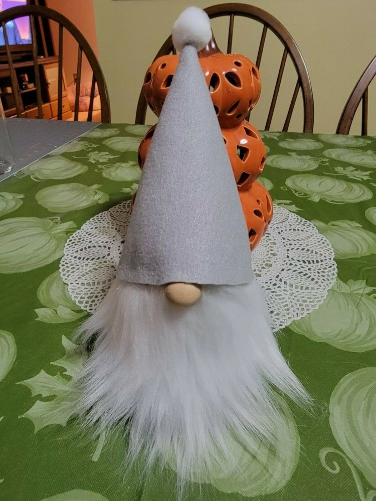 Handmade Gnome with grey hat and white beard