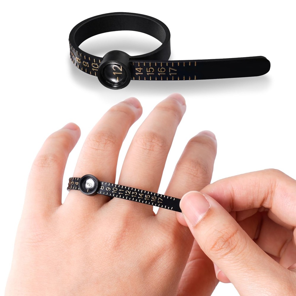 Meowoo Ring Sizer Measuring Tool Set, Gauges with Finger silvery