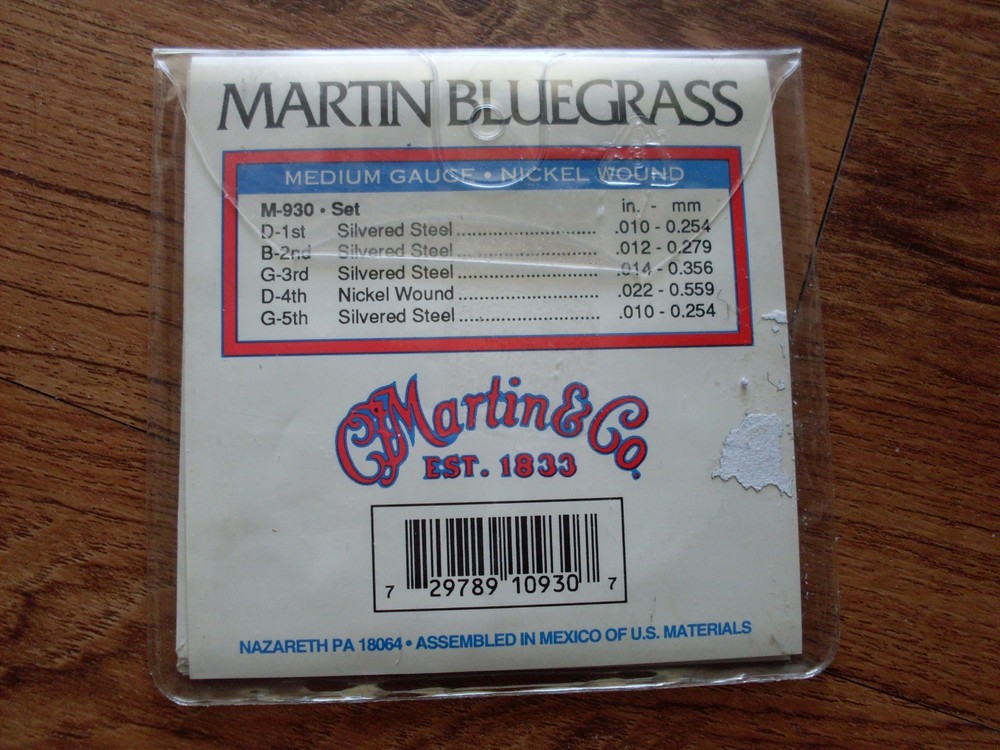 Martin Bluegrass Strings, Medium Gauge, M930 (.010-.022)