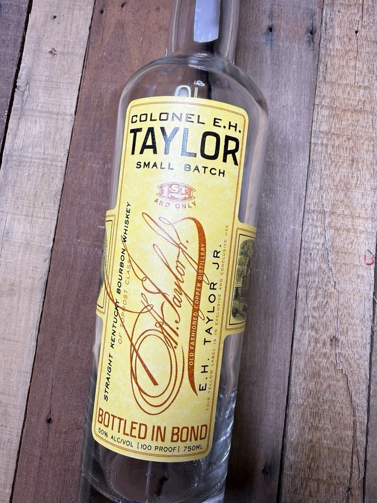 E.H. Taylor Small Batch Bourbon Whiskey Empty Glass Bottle