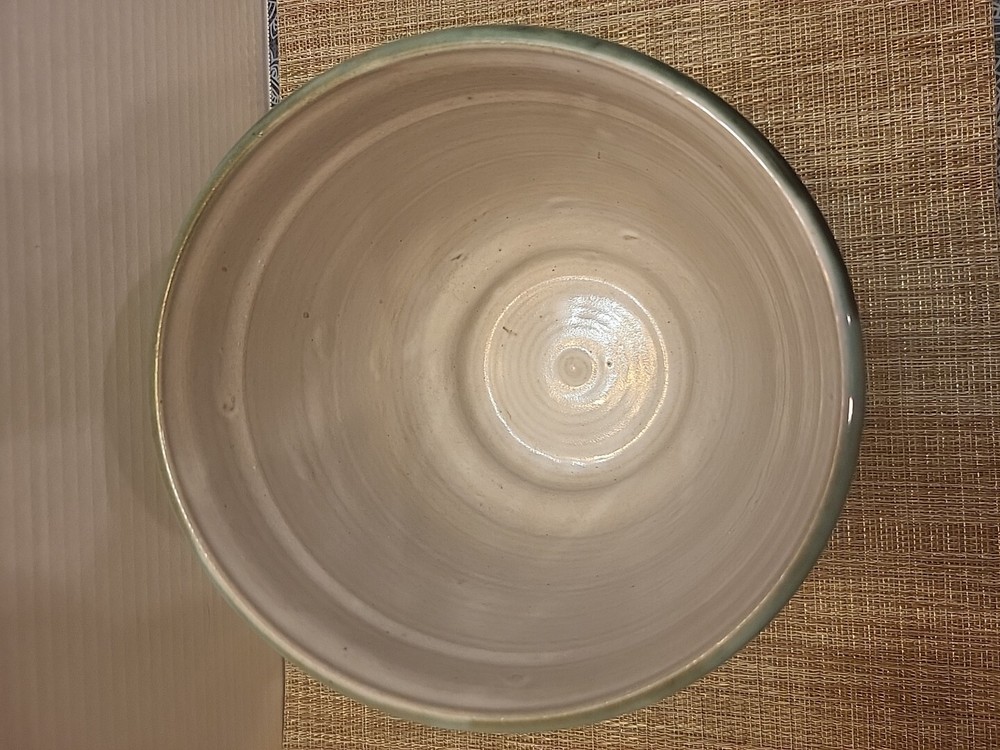 Vintage Brushed Designed Glazed Pottery Planter Marked