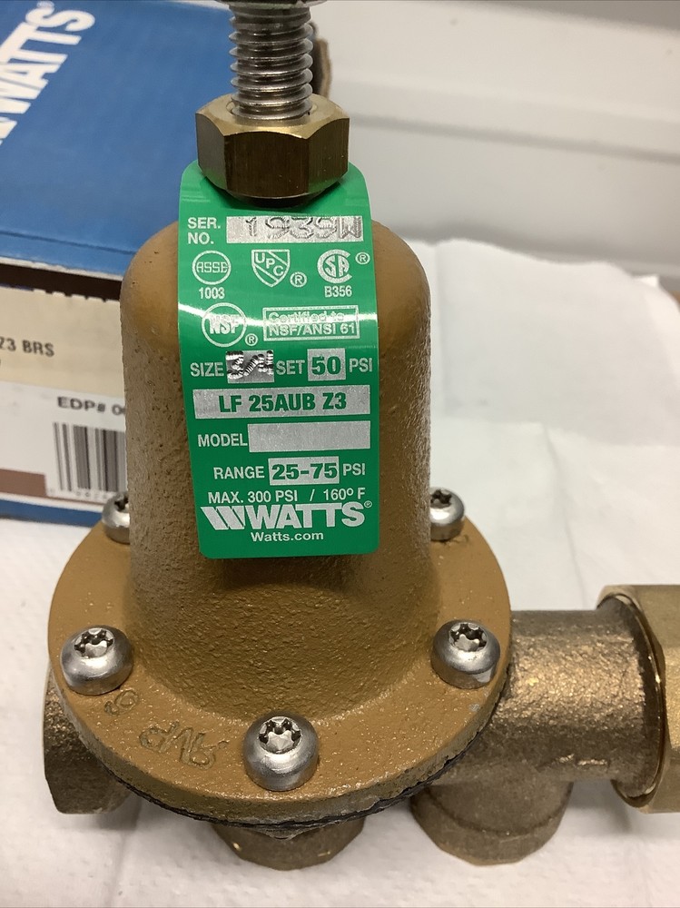 Watts Water Pressure Reducing Valve 3/4” LF25AUB
