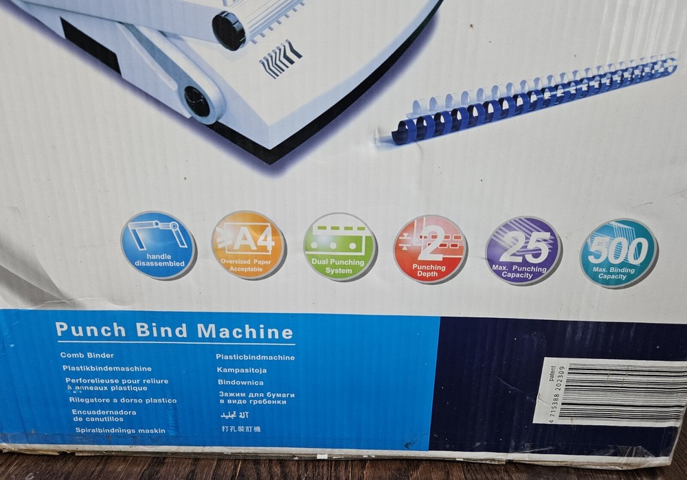 SircleBind CB-230 Manual 3-Hole Punch & Plastic Comb Binding Machine