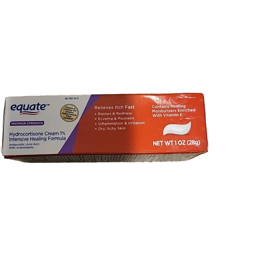 Equate Maximum Strength Hydrocortisone Cream 1% Intensive Healing 1oz Exp: 08/25