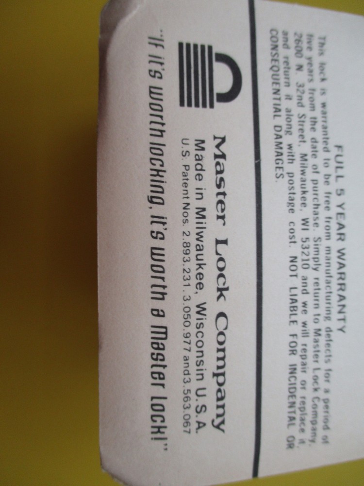 Master Lock Anti-Shim 3-Digit Combination Lock #1500D Black Vault