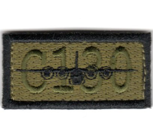 1.9" MILITARY FLIGHT SUIT SLEEVE C-130 EMBROIDERED HOOK & LOOP  PATCH