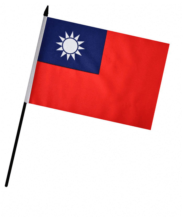 Taiwan Hand Flag (9" x 6")