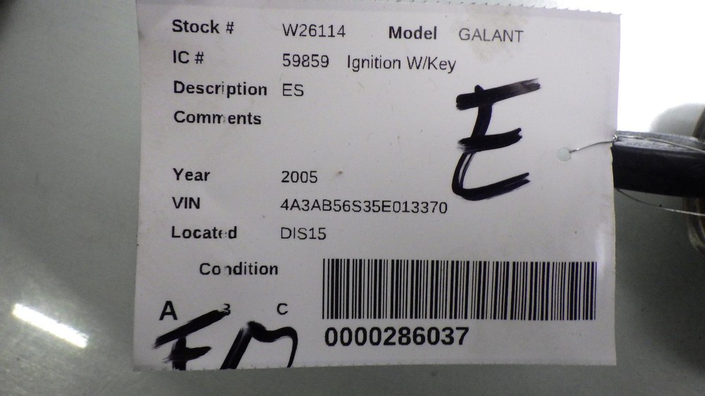 05 MITSUBISHI GALANT Ignition W/Key