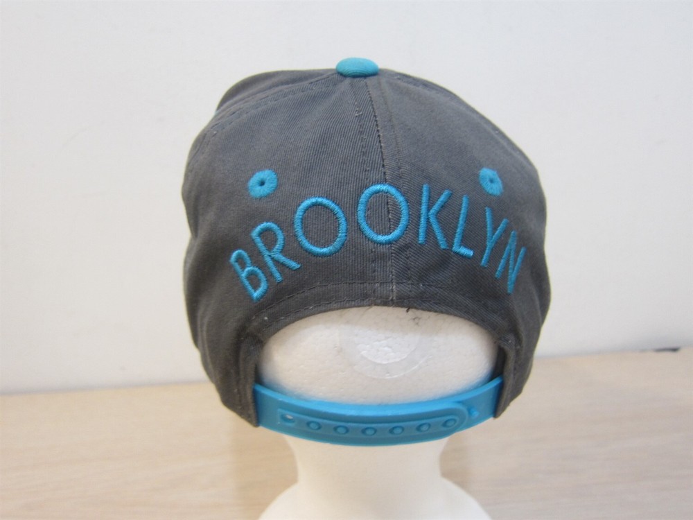 KBETHOS BROOKLYN BASEBALL STYLE ADJUSTABLE STRAPBACK HAT GRAY/TURQUOISE