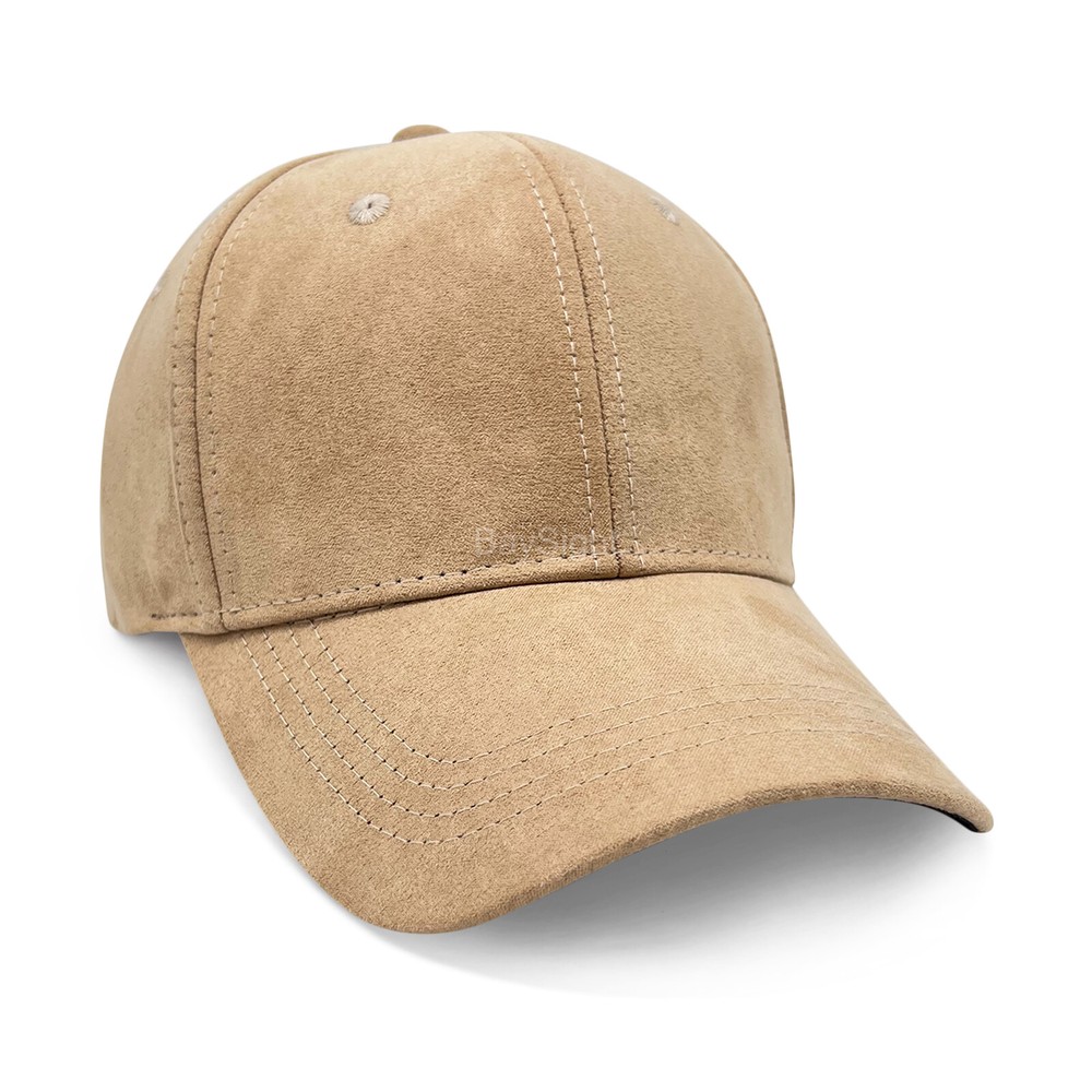 Suede Hat Baseball Cap Classic Adjustable Curved Visor Solid Plain Blank Dad Men