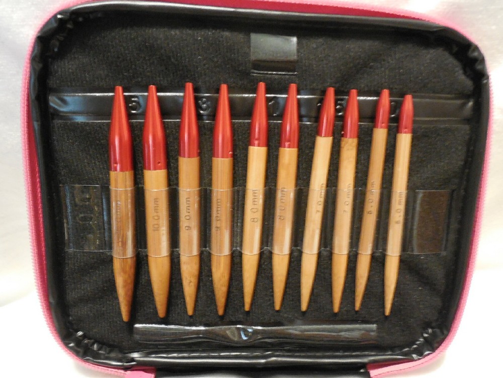 Knitting Case Organizer Portable Hooks Storage Zipper 13 diff Sized Bamboo Light