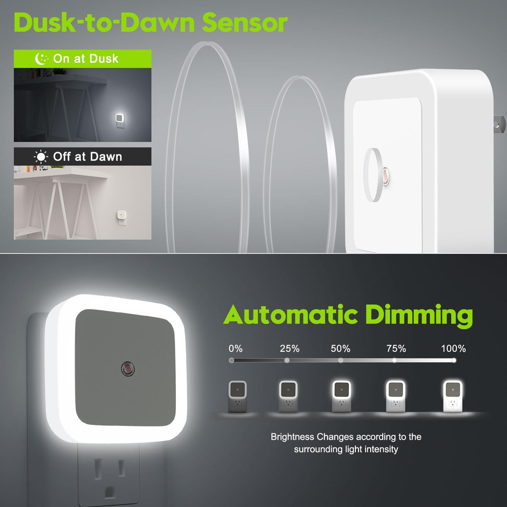 Night Light, Night Lights Plug into Wall [4 Pack], Nightlight Led Night Light fo