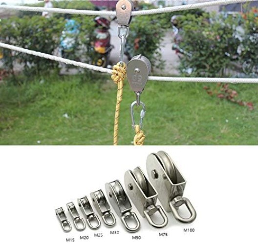 2-Pack M15 Single Wheel Stainless Steel Rigging Block - Swivel Functionality