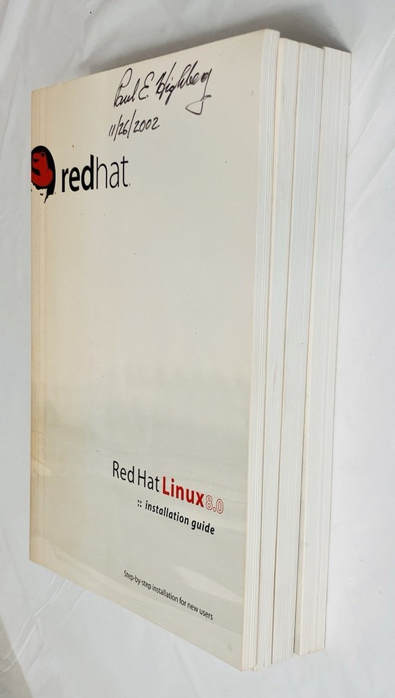Red Hat Linux 8.0 Manual Set 6 pc Vintage OS Installation Reference Guides 2002