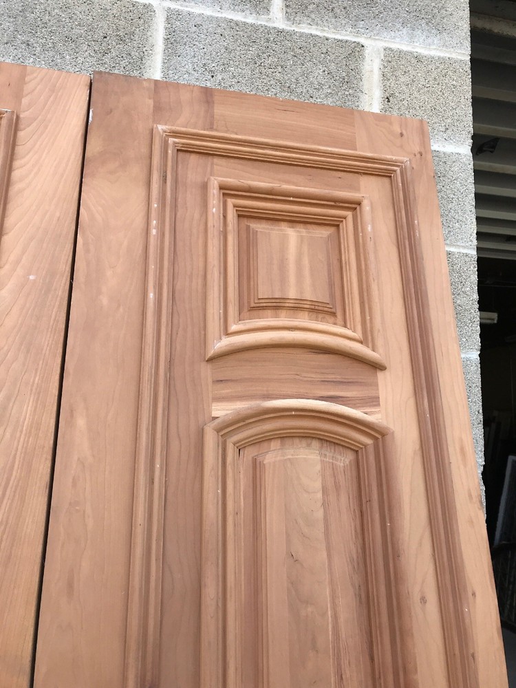 MAR B Beautiful Pair Double Doors Heavy Profile Cherry 4‘ X 95”
