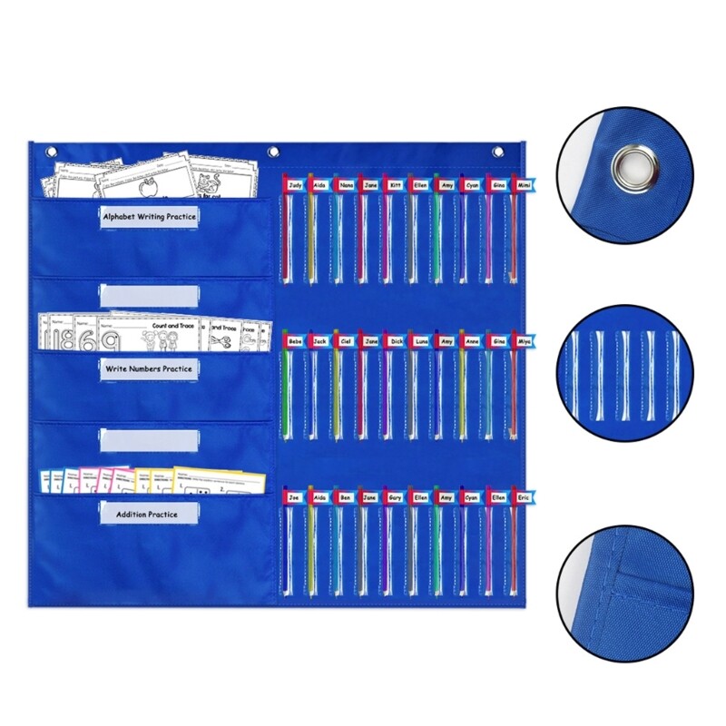 Classroom Pocket Chart Homework Pocket Chart Stationery Storage Chart for Office
