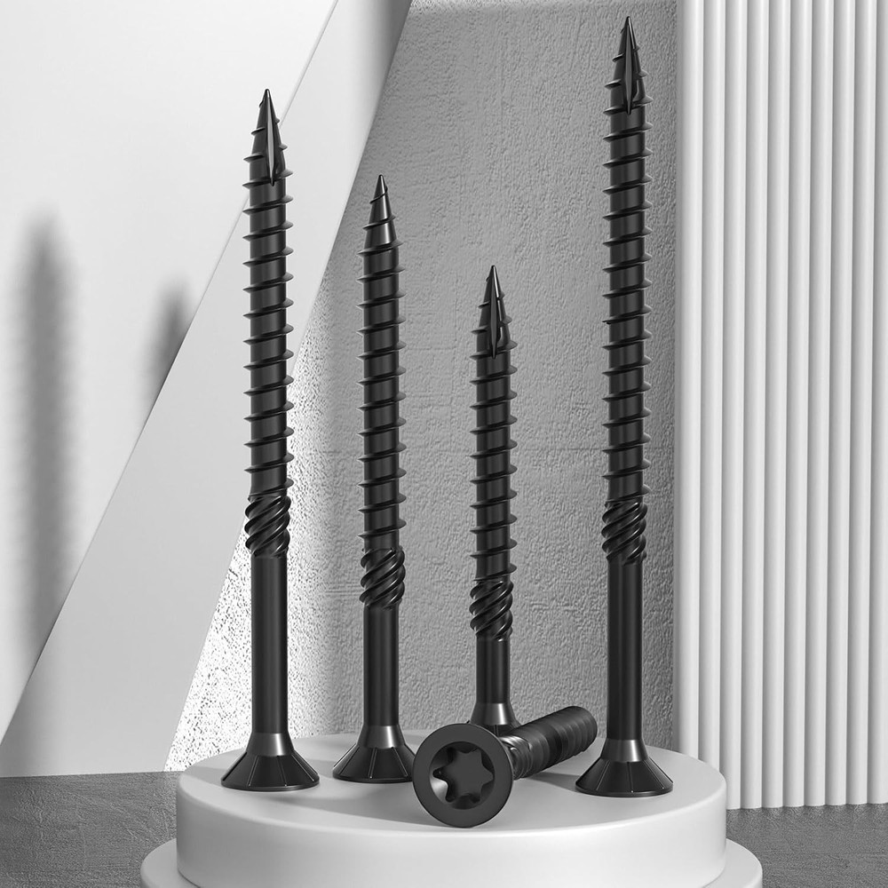 High Strength Black Deck Screws 50 Pcs, 3-1/2” Rust Resistant Quality