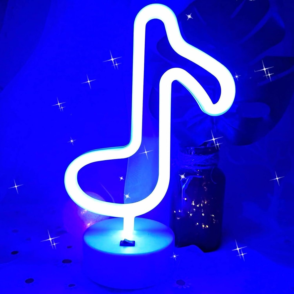 Musical Note Lights LED Light Music Neon Sign Blue