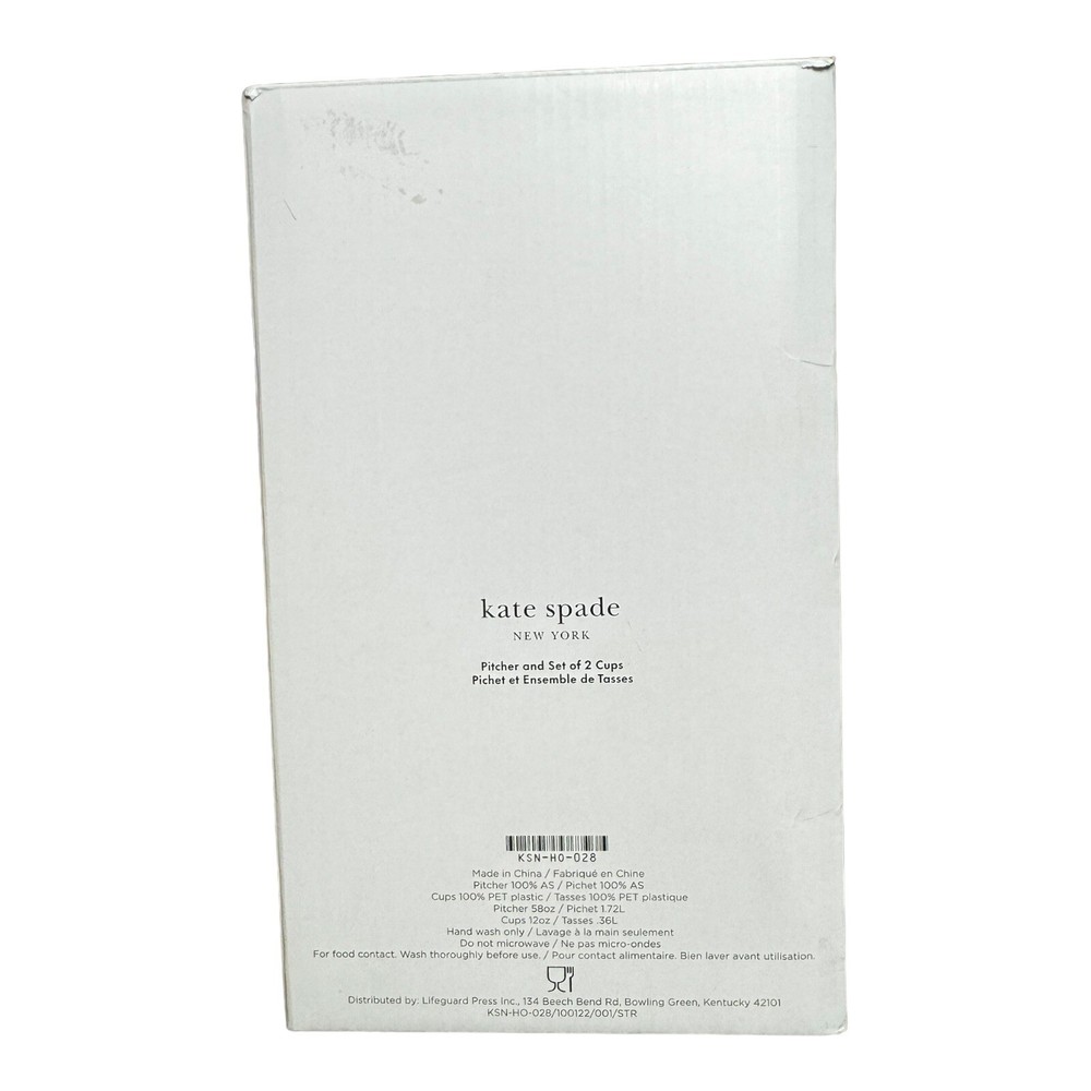 Kate Spade Pitcher and 2 Cup Set New