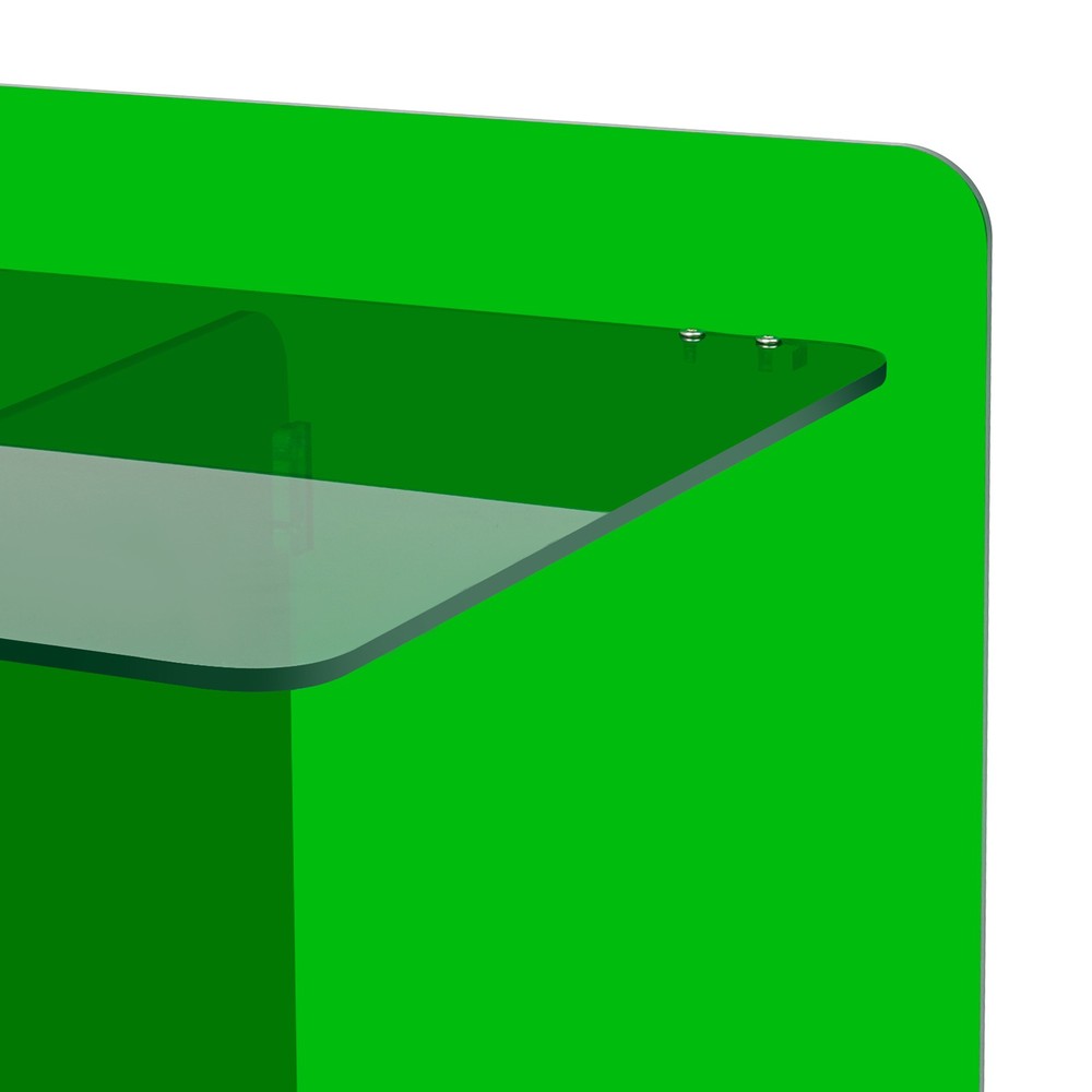Acrylic Side Table, End Table, Free Standing Green Modern Bedside Table