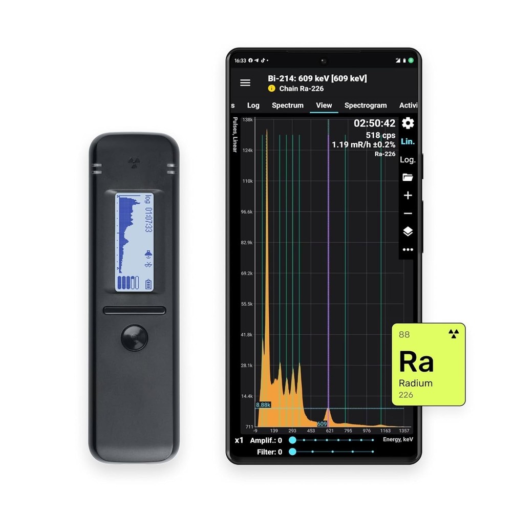 Compact Smart Geiger Counter - Isotope Detection with Real-Time Mapping Features