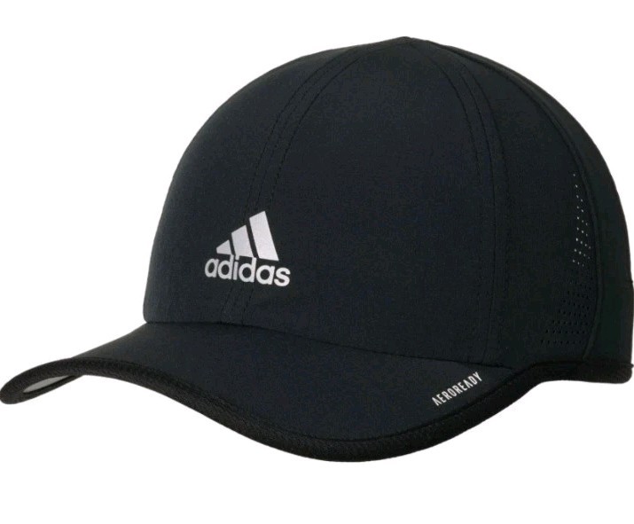 Adidas Womens Superlite II Black Reflective Adjustable Cap Hat UPF 50 Reflective