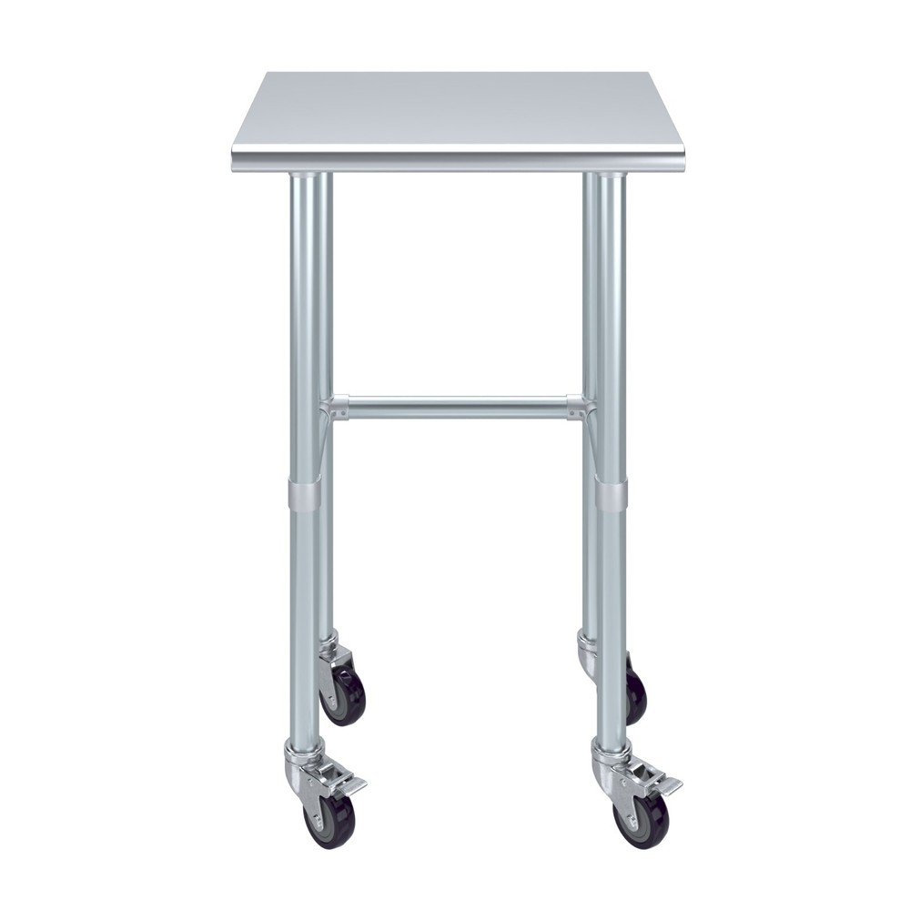 Heavy Duty Stainless Steel Work Table Open Base & Casters
