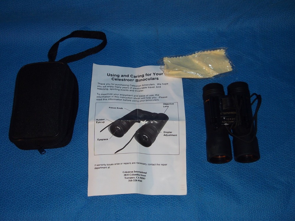 Celestron 10x25 Ruby Coated Compact Binoculars with Case