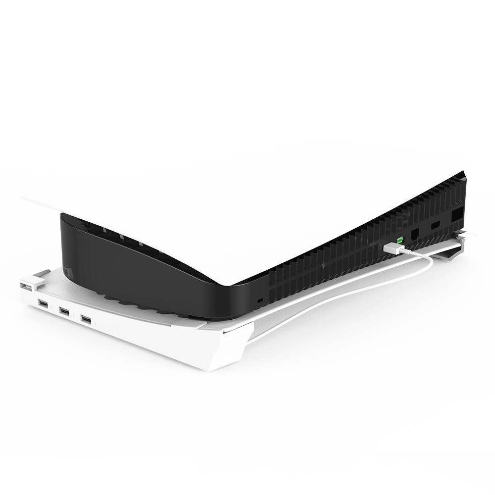 ABS Game Host Rack Storage Horizontal Bracket Stand w/4 Port USB for PS5 Console