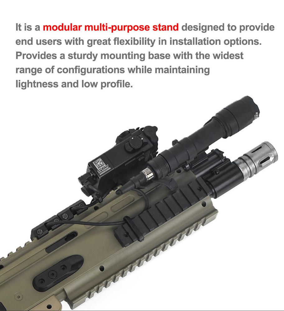 WADSN Tactical Picatinny Offset Mount Base Left / Right Side Flashlight Mount