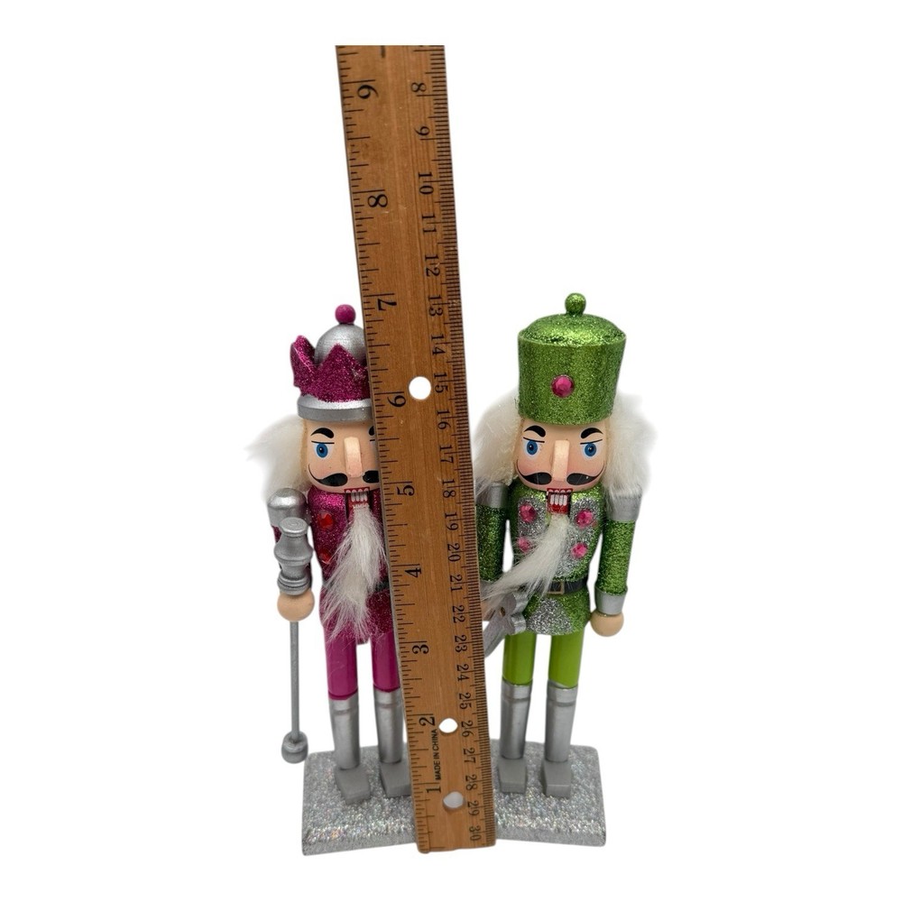 Lot Of 5 Mini Whimsical Bright Colored Nutcrackers Range 4” - 7” EUC