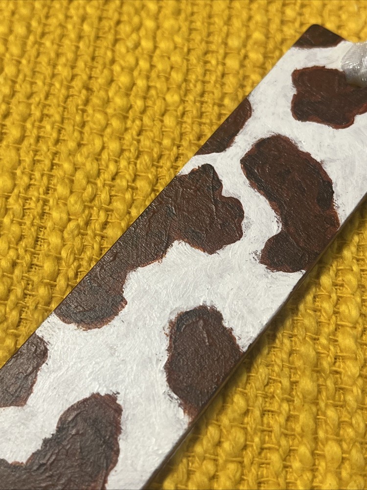 Bookmark Hand Painted Cow Print Design