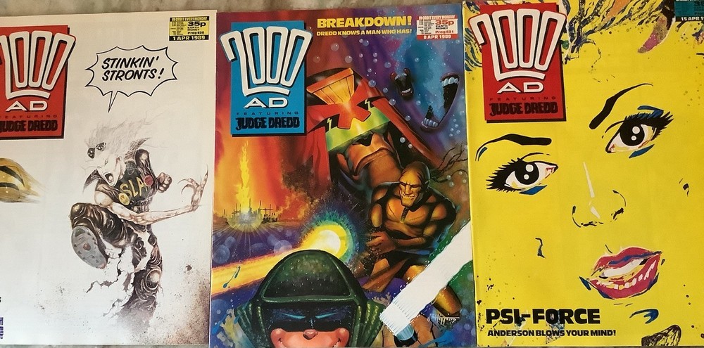 2000 A.D. Featuring Judge UK Program 620-622 Comic Magazines 1989