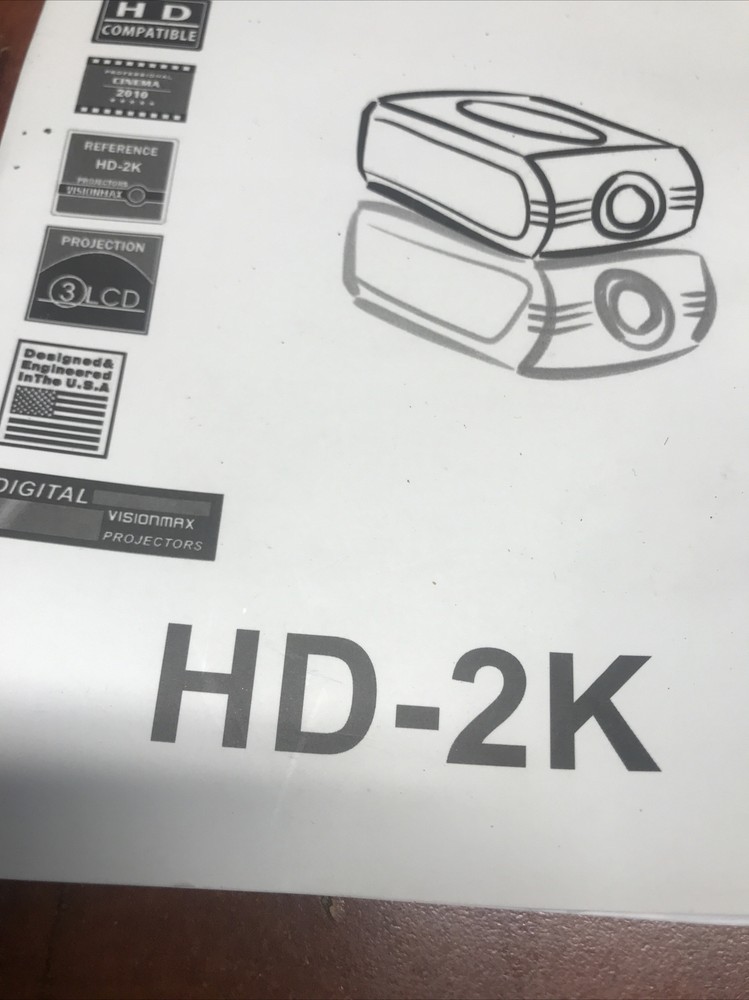 Used Tested Vision Max HD-2K LCD Projector 1920x1080 HDMI 3S Optimized Engine