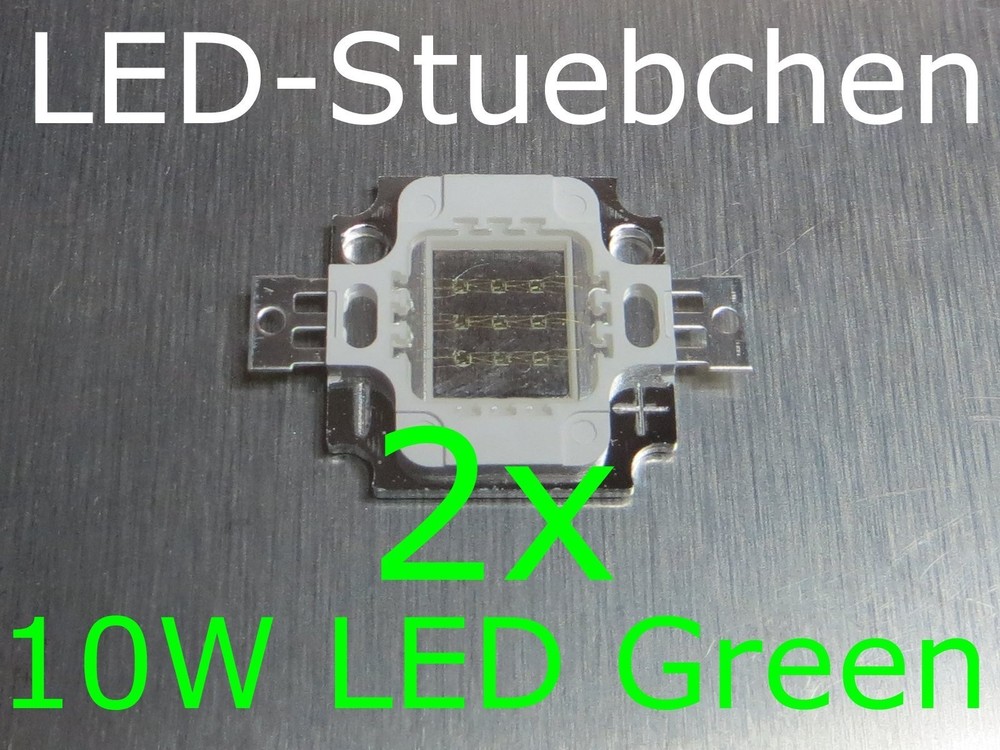 2x 10W High Power LED Green