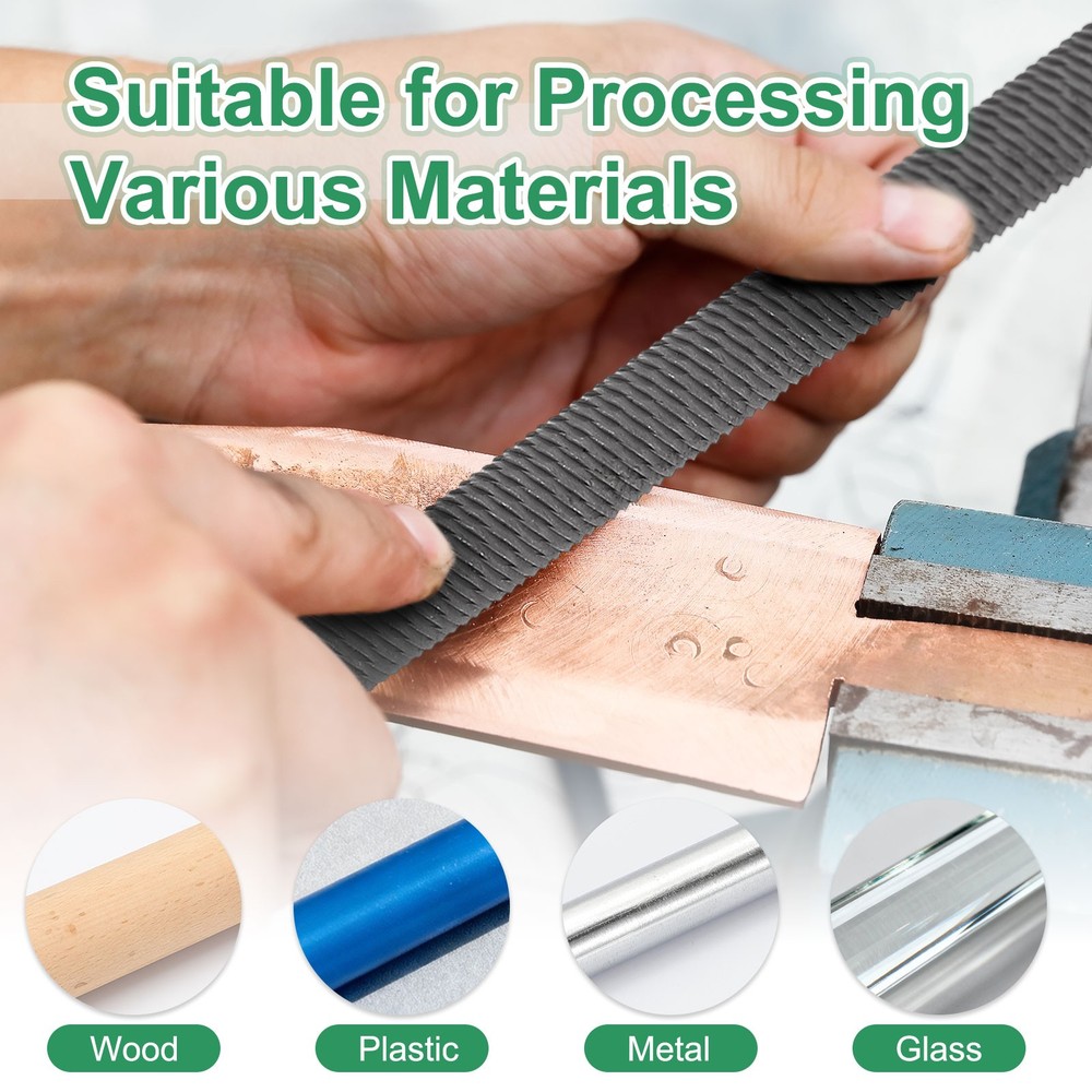 10" Round Medium Cut File Medium Metal File without Handle, Grey