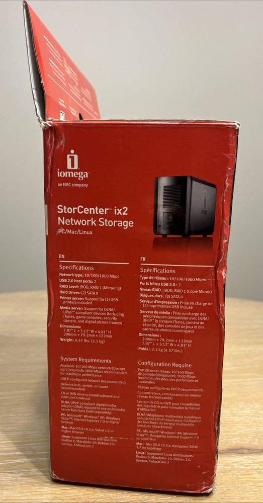 Iomega storcenter ix2 2TB Network Storage Center PC/Mac/Linux