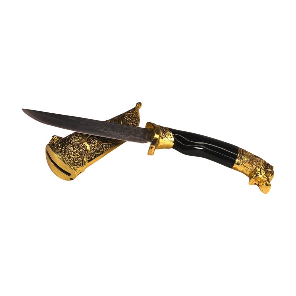 Wolf Head Fantasy Dagger with Sheath