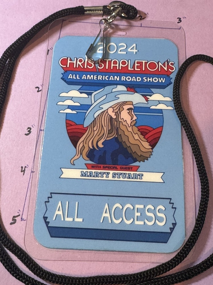 Chris Stapleton Commemorative 2024 All Access Backstage Pass & lanyard