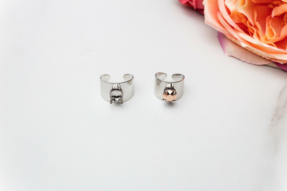 8.5mm | Wide Band Adjustable DIY Ring Bases | Three Pieces (R 403)