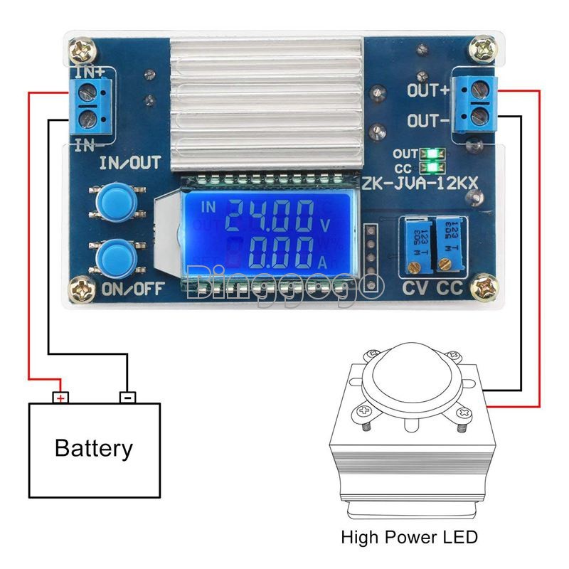 Adjustable 12A Step Down Constant Voltage Current LCD Display Buck Module